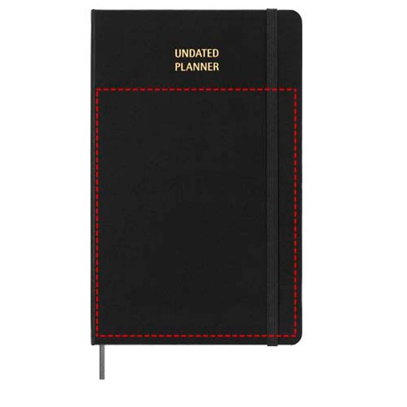 Velký týdenní nedatovaný plánovač s pevnými deskami Moleskine, černá Velký týdenní nedatovaný plánovač s pevnými deskami Moleskine, černá