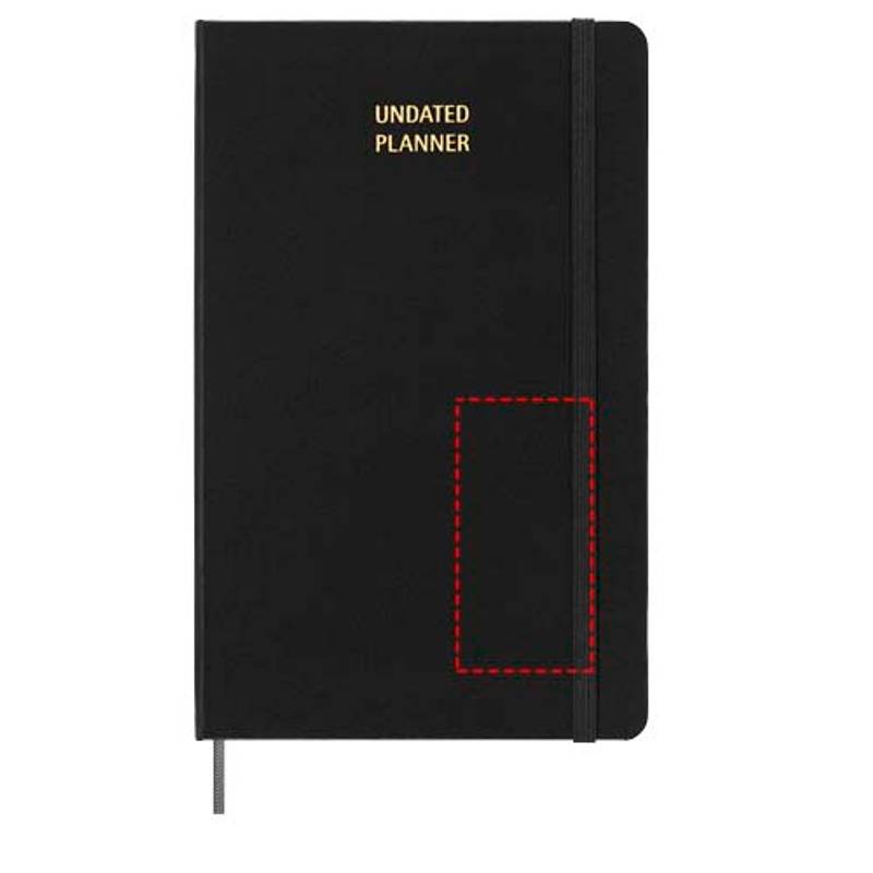 Velký týdenní nedatovaný plánovač s pevnými deskami Moleskine, černá Velký týdenní nedatovaný plánovač s pevnými deskami Moleskine, černá