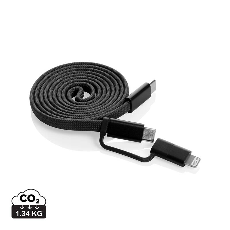 Arc RCS recyklovaný ultratenký 60W 2 v 1 magnetický kábel, čierna Arc RCS recyklovaný ultratenký 60W 2 v 1 magnetický kábel, čierna