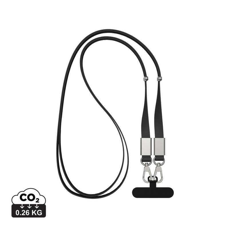 Nivo RCS recyklovaný PET crossbody šnúrka, čierna Nivo RCS recyklovaný PET crossbody šnúrka, čierna