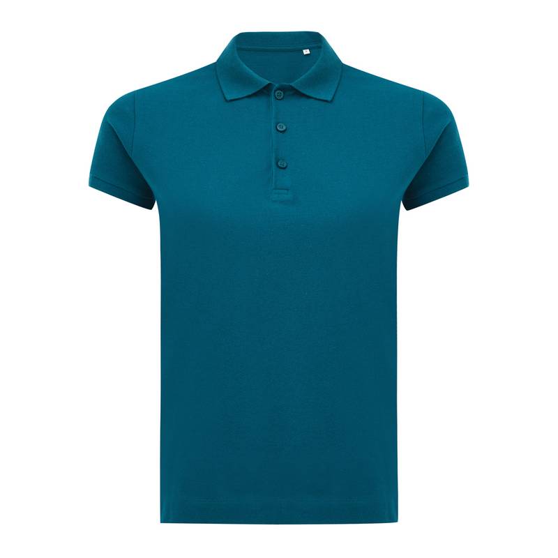 Dámske polo tričko IQONIQ Yosemite z recykl. bavlny, modrá Dark Teal, L Dámske polo tričko IQONIQ Yosemite z recykl. bavlny, modrá Dark Teal, L