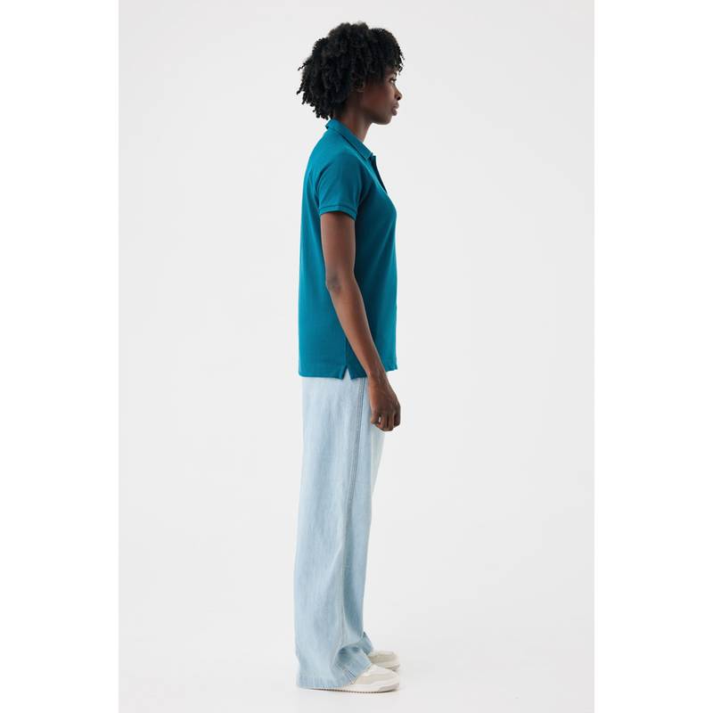 Dámske polo tričko IQONIQ Yosemite z recykl. bavlny, modrá Dark Teal, L Dámske polo tričko IQONIQ Yosemite z recykl. bavlny, modrá Dark Teal, L