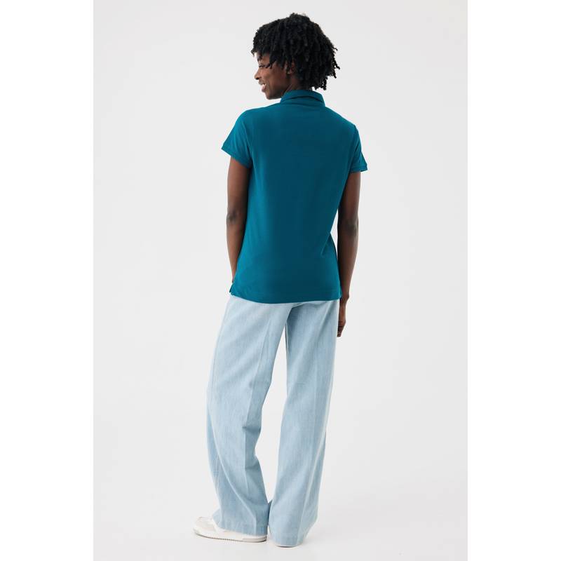 Dámske polo tričko IQONIQ Yosemite z recykl. bavlny, modrá Dark Teal, L Dámske polo tričko IQONIQ Yosemite z recykl. bavlny, modrá Dark Teal, L