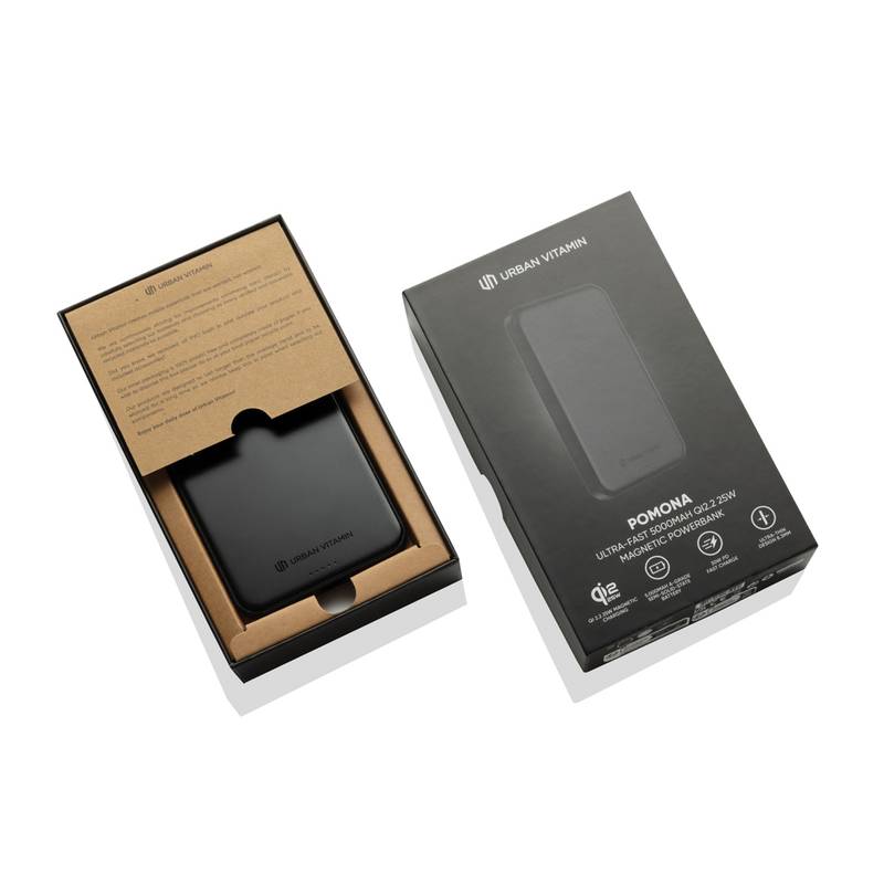 Urban Vitamin Pomona 5000 mAh Qi2.2 25W magnet. powerbanka, čierna Urban Vitamin Pomona 5000 mAh Qi2.2 25W magnet. powerbanka, čierna