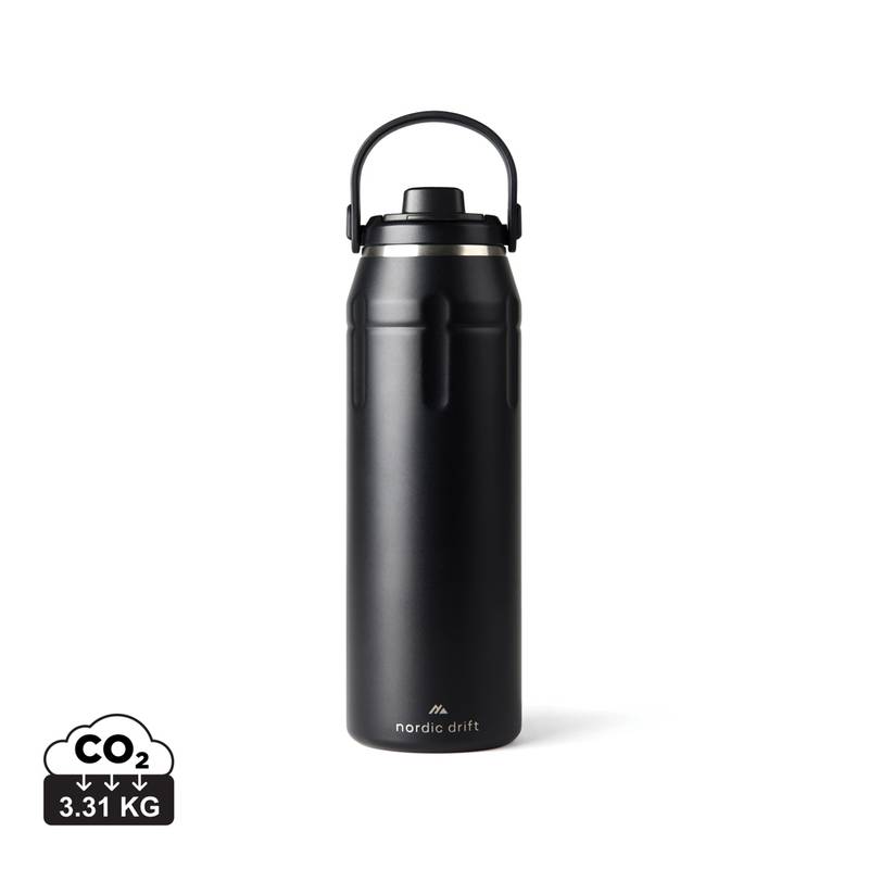 Nordic Drift Trail RCS Izolovaná športová fľaša 940 ml, čierna Nordic Drift Trail RCS Izolovaná športová fľaša 940 ml, čierna