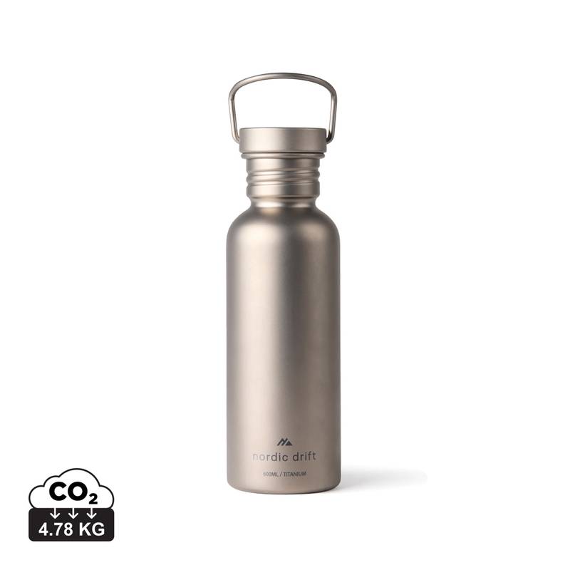 Nordic Drift Trail Ultra Ľahká Titánová Fľaša na vodu 600 ml, sivá Silver Nordic Drift Trail Ultra Ľahká Titánová Fľaša na vodu 600 ml, sivá Silver