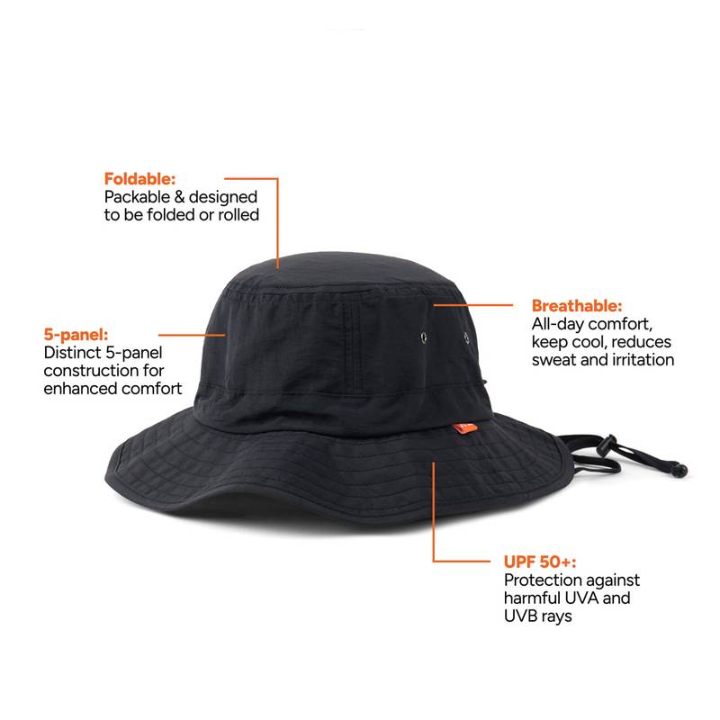 Nordic Drift RCS Horizon klobúk bucket hat UPF 50+, čierna Nordic Drift RCS Horizon klobúk bucket hat UPF 50+, čierna