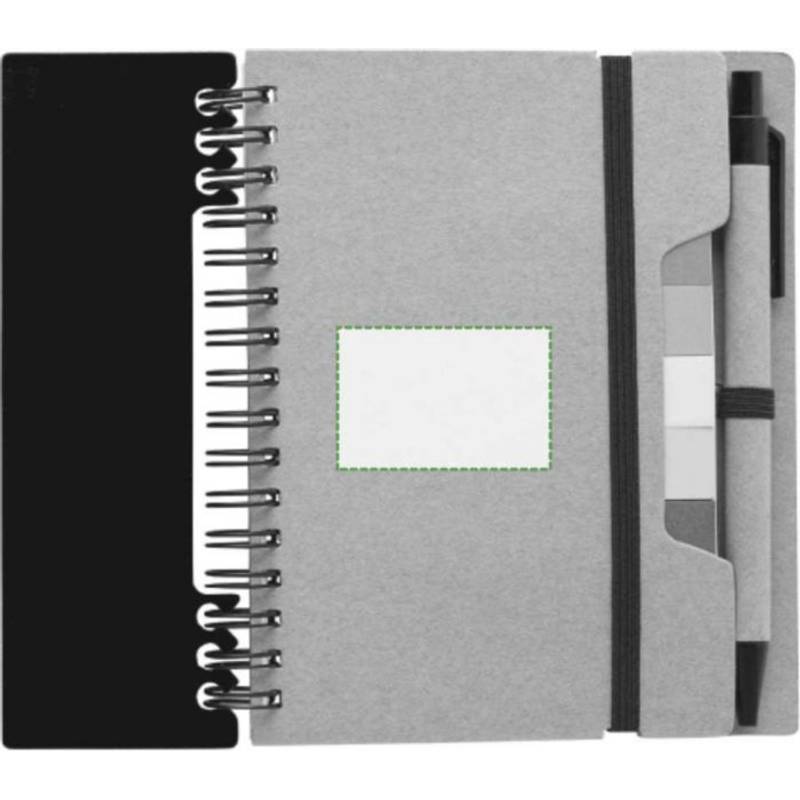 Recyklovaný papírový zápisník Angela, černá Recyklovaný papírový zápisník Angela, černá