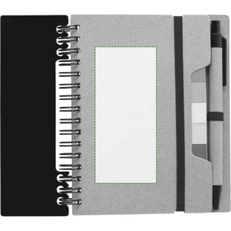 Recyklovaný papírový zápisník Angela, černá Recyklovaný papírový zápisník Angela, černá