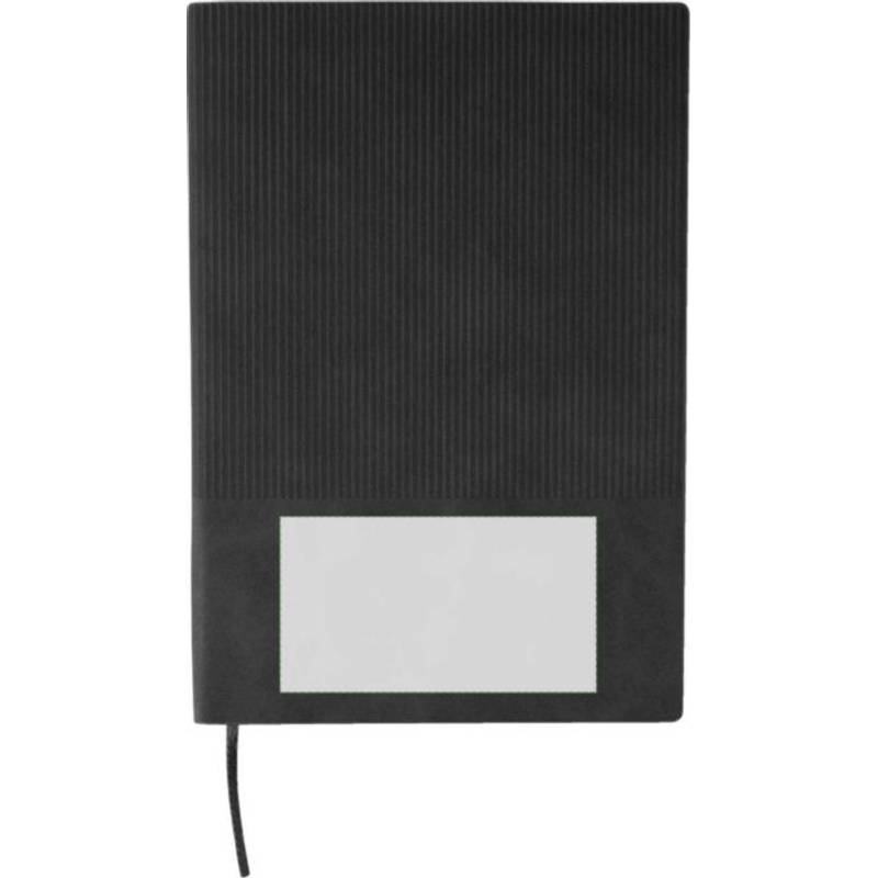 Recyklovaný PU zápisník (A5) Elian, černá Recyklovaný PU zápisník (A5) Elian, černá