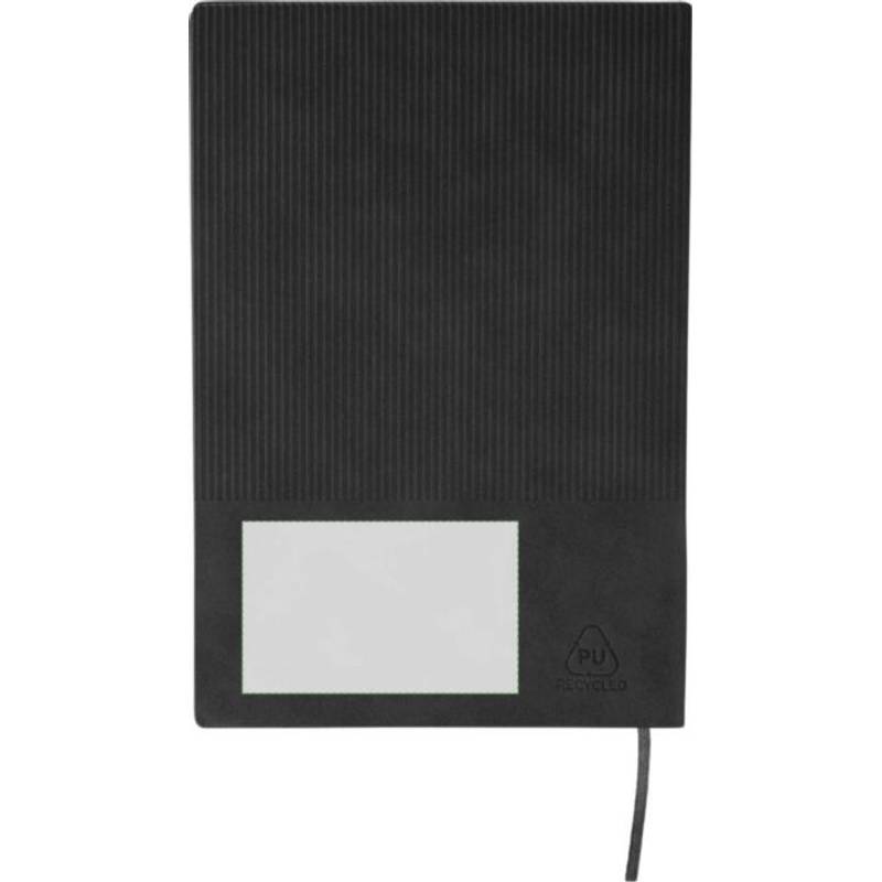 Recyklovaný PU zápisník (A5) Elian, černá Recyklovaný PU zápisník (A5) Elian, černá