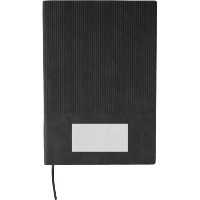 Recyklovaný PU zápisník (A5) Elian, černá Recyklovaný PU zápisník (A5) Elian, černá