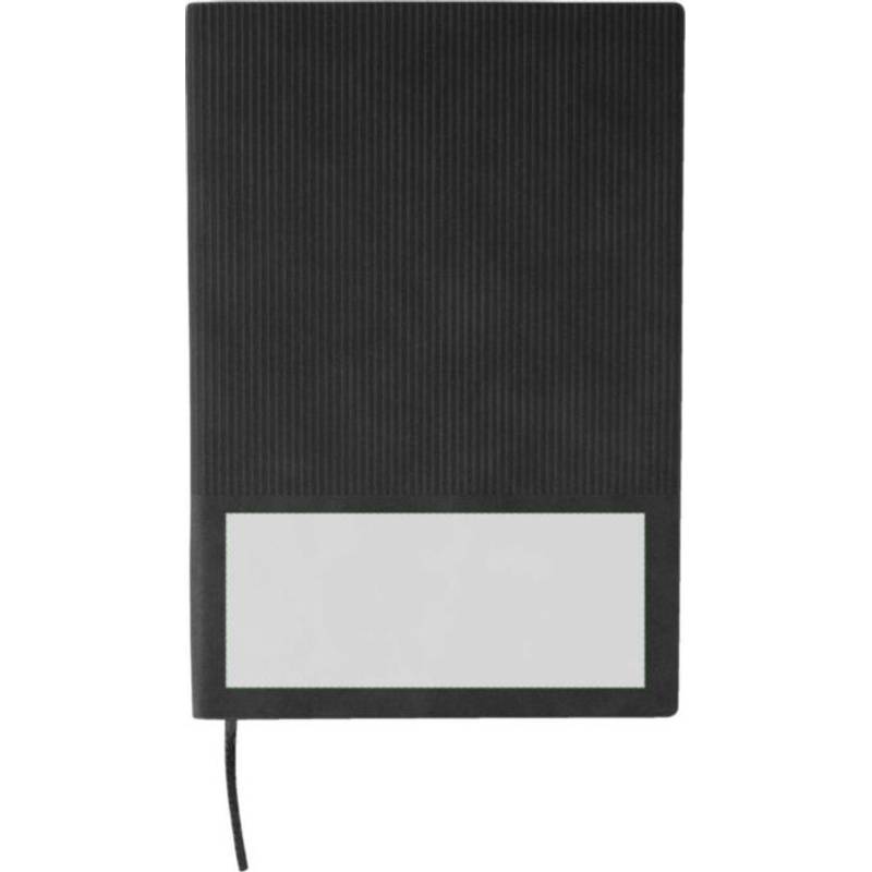 Recyklovaný PU zápisník (A5) Elian, černá Recyklovaný PU zápisník (A5) Elian, černá