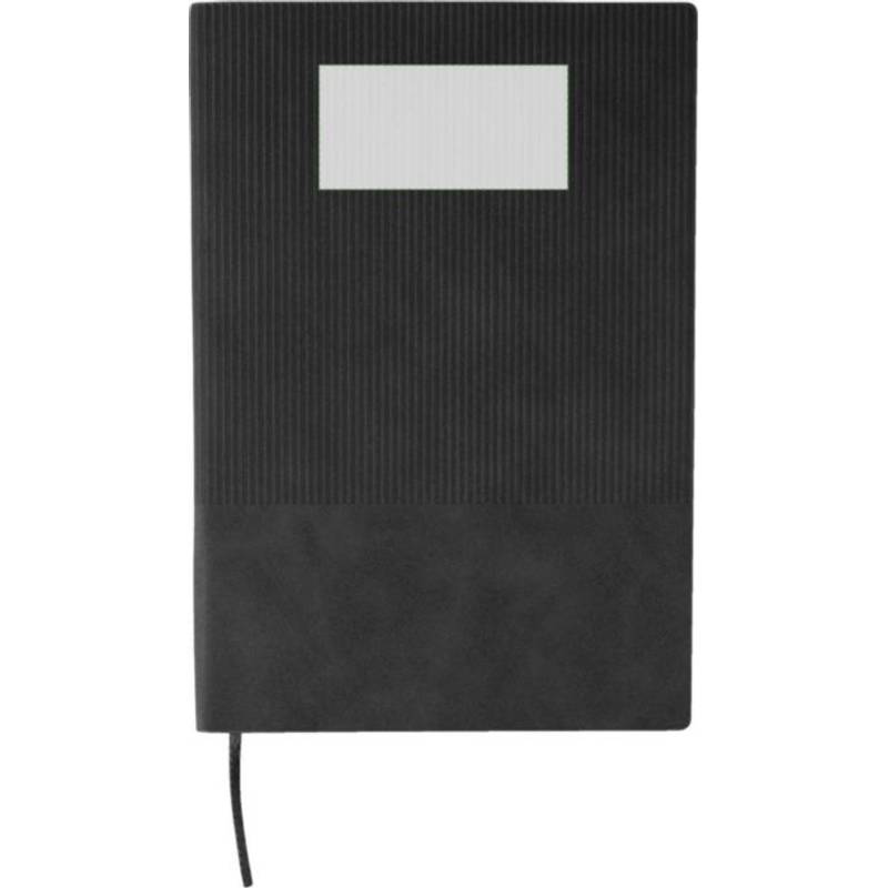 Recyklovaný PU zápisník (A5) Elian, černá Recyklovaný PU zápisník (A5) Elian, černá