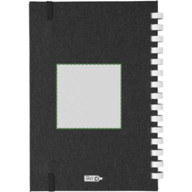 rPET zápisník (A5) Ilias, černá rPET zápisník (A5) Ilias, černá