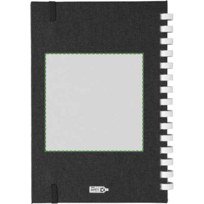 rPET zápisník (A5) Ilias, černá rPET zápisník (A5) Ilias, černá