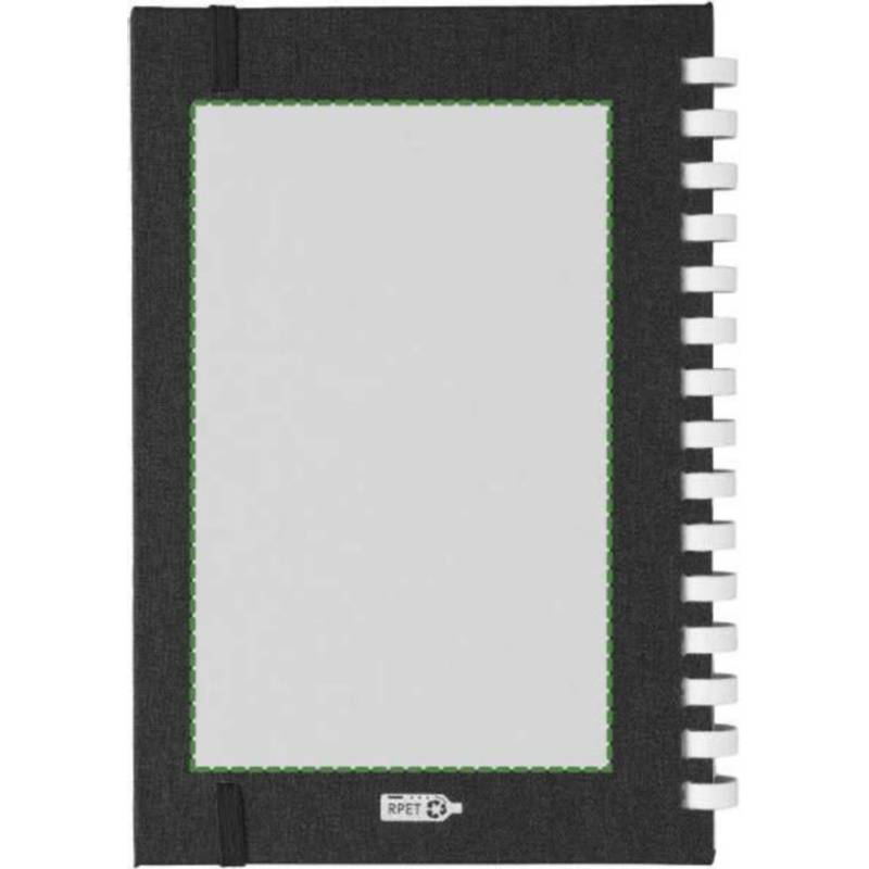 rPET zápisník (A5) Ilias, černá rPET zápisník (A5) Ilias, černá