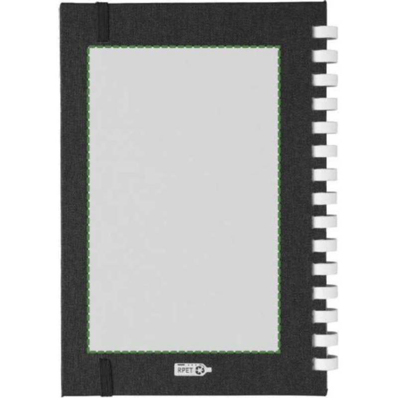 rPET zápisník (A5) Ilias, černá rPET zápisník (A5) Ilias, černá