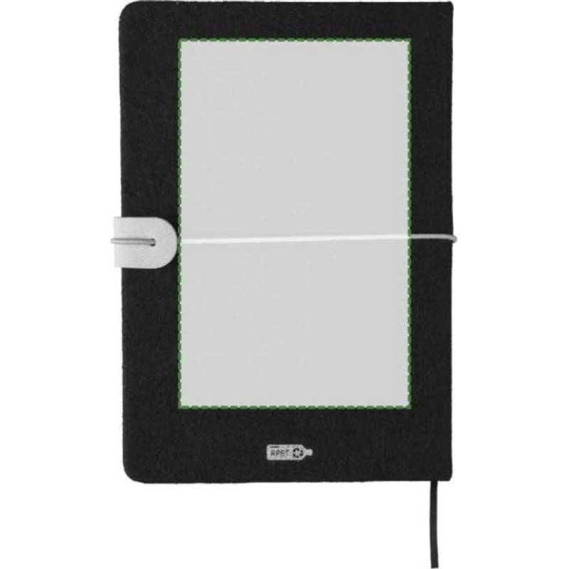 Recyklovaný plstěný zápisník (A5) Dario, černá Recyklovaný plstěný zápisník (A5) Dario, černá