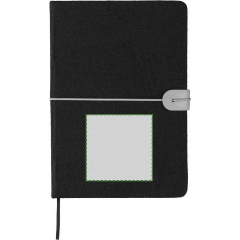 Recyklovaný plstěný zápisník (A5) Dario, černá Recyklovaný plstěný zápisník (A5) Dario, černá