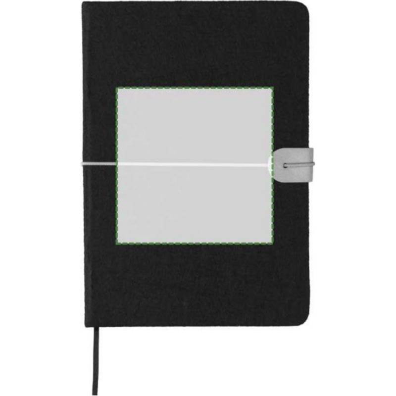 Recyklovaný plstěný zápisník (A5) Dario, černá Recyklovaný plstěný zápisník (A5) Dario, černá