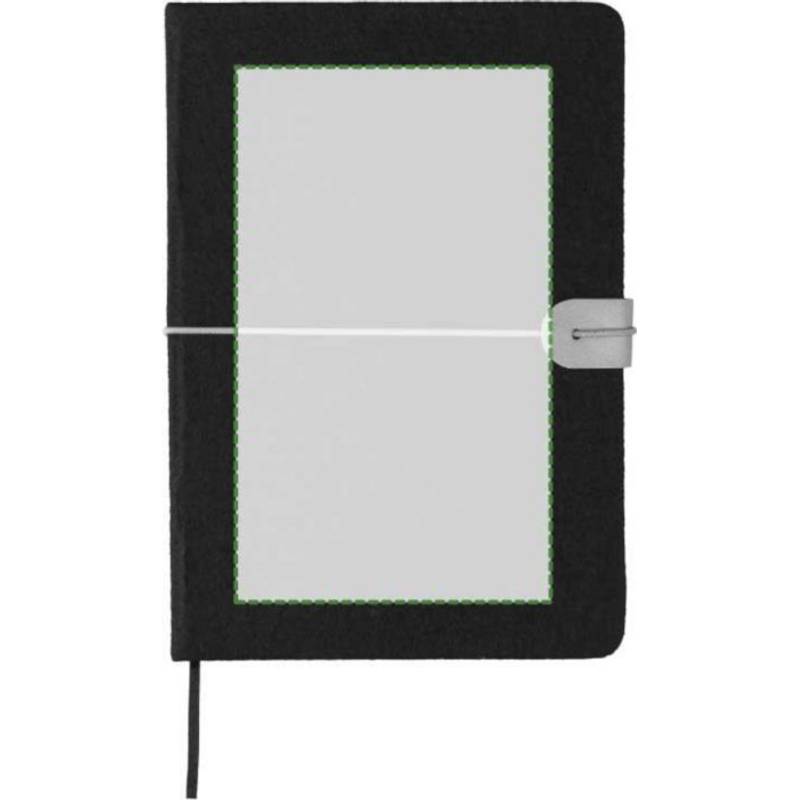 Recyklovaný plstěný zápisník (A5) Dario, černá Recyklovaný plstěný zápisník (A5) Dario, černá