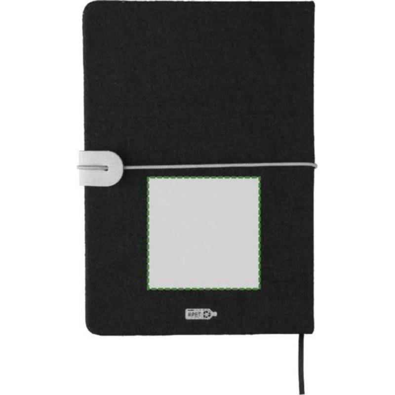 Recyklovaný plstěný zápisník (A5) Dario, černá Recyklovaný plstěný zápisník (A5) Dario, černá