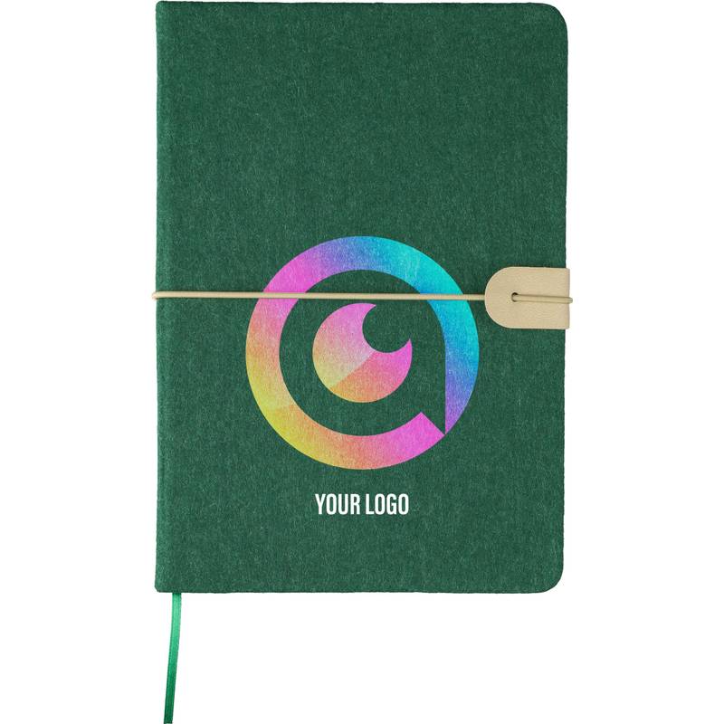 Recyklovaný plstěný zápisník (A5) Dario, černá Recyklovaný plstěný zápisník (A5) Dario, černá