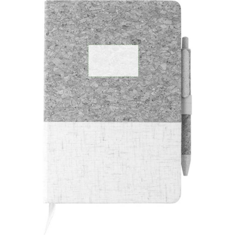 Korkový a lněný zápisník a kuličkové pero z pšeničné slámy Kenzo, hnědá Korkový a lněný zápisník a kuličkové pero z pšeničné slámy Kenzo, hnědá