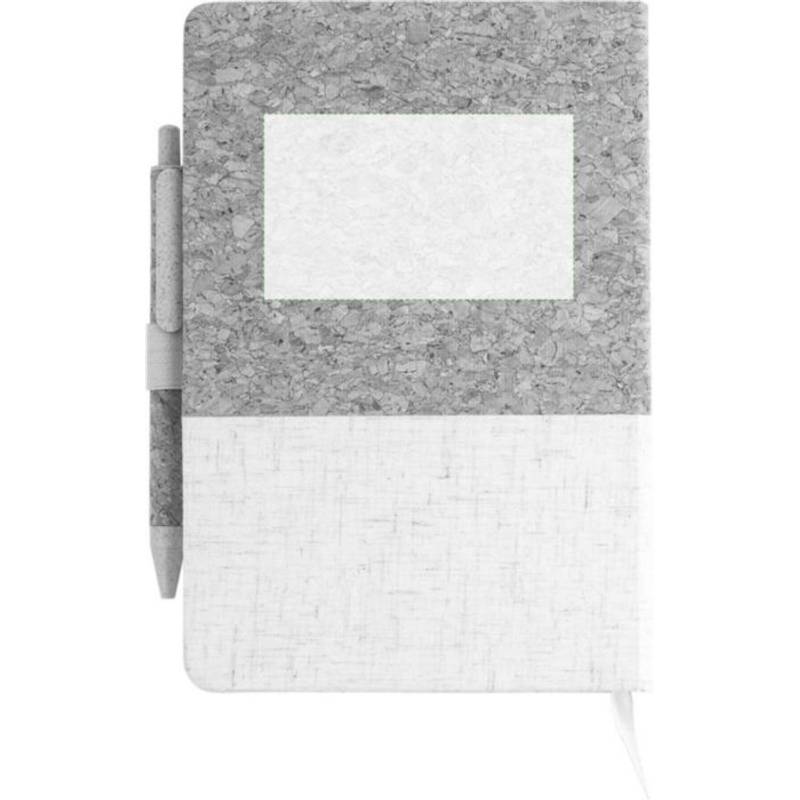 Korkový a lněný zápisník a kuličkové pero z pšeničné slámy Kenzo, hnědá Korkový a lněný zápisník a kuličkové pero z pšeničné slámy Kenzo, hnědá