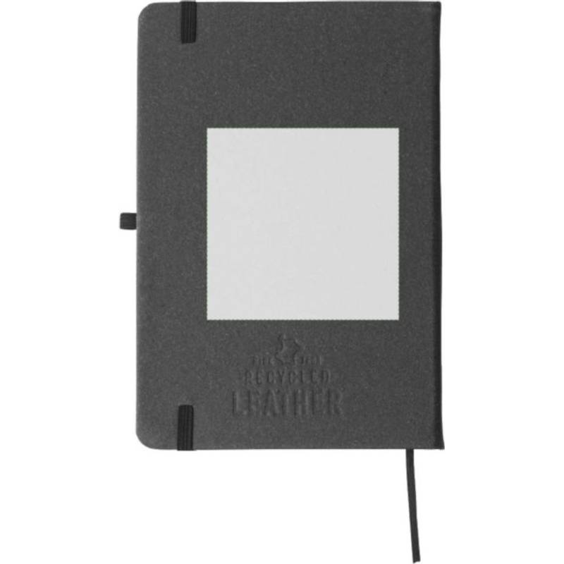 Recyklovaný kožený zápisník (A5) Gianna, černá Recyklovaný kožený zápisník (A5) Gianna, černá