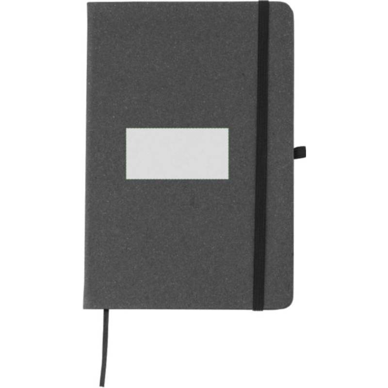 Recyklovaný kožený zápisník (A5) Gianna, černá Recyklovaný kožený zápisník (A5) Gianna, černá