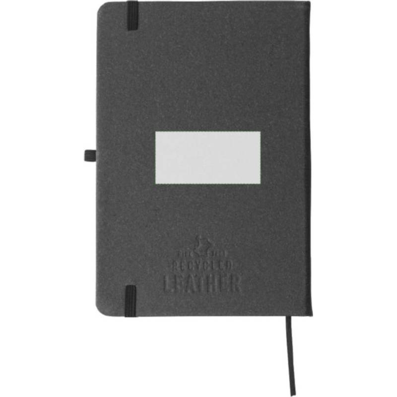 Recyklovaný kožený zápisník (A5) Gianna, černá Recyklovaný kožený zápisník (A5) Gianna, černá
