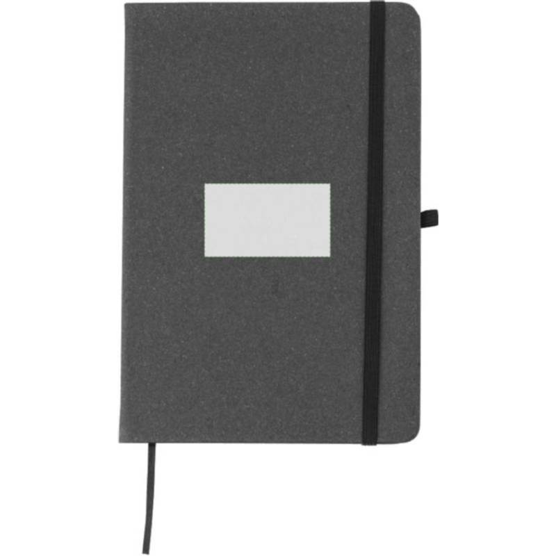 Recyklovaný kožený zápisník (A5) Gianna, černá Recyklovaný kožený zápisník (A5) Gianna, černá
