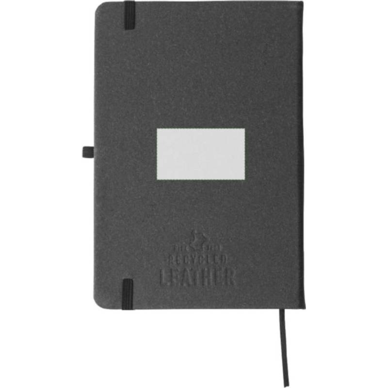 Recyklovaný kožený zápisník (A5) Gianna, černá Recyklovaný kožený zápisník (A5) Gianna, černá