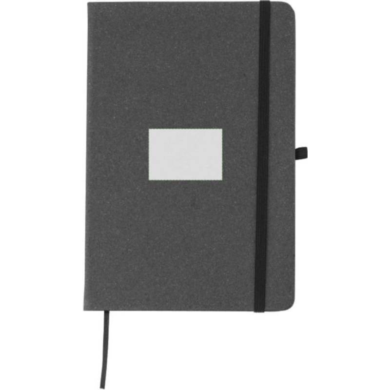 Recyklovaný kožený zápisník (A5) Gianna, černá Recyklovaný kožený zápisník (A5) Gianna, černá