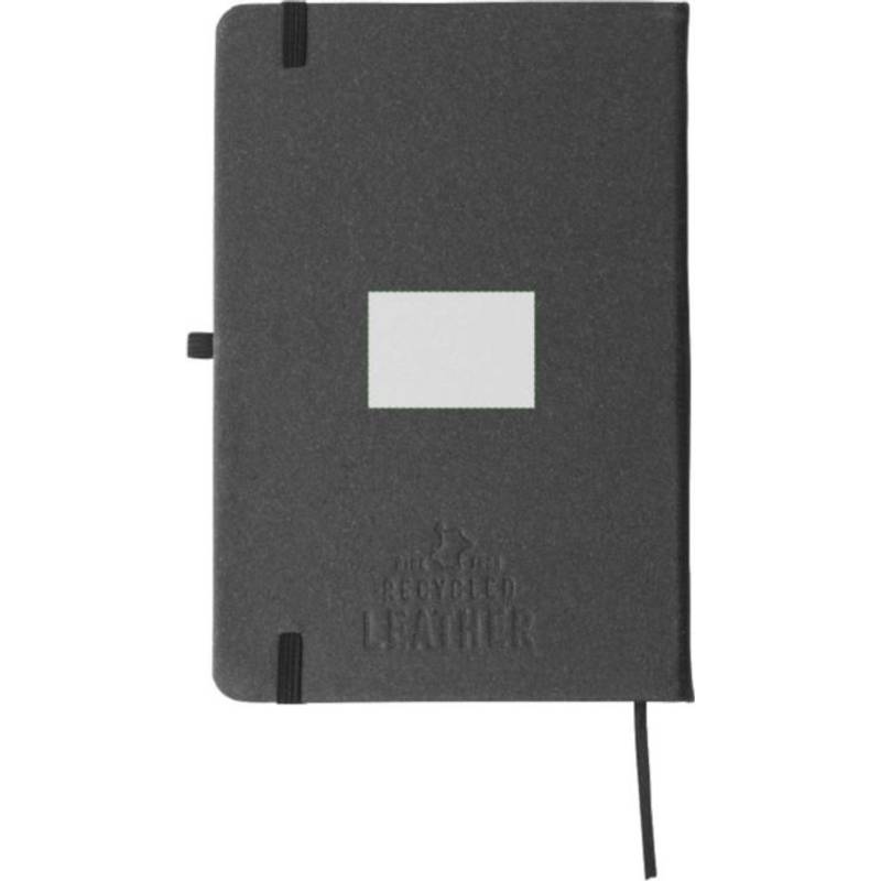 Recyklovaný kožený zápisník (A5) Gianna, černá Recyklovaný kožený zápisník (A5) Gianna, černá