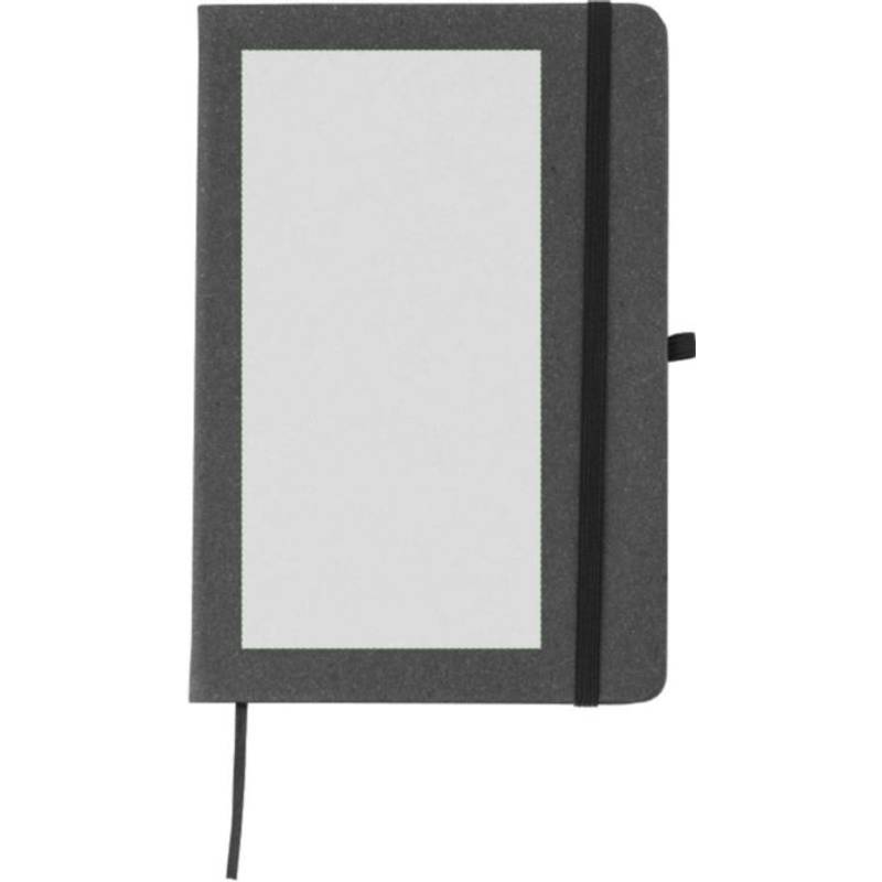 Recyklovaný kožený zápisník (A5) Gianna, černá Recyklovaný kožený zápisník (A5) Gianna, černá