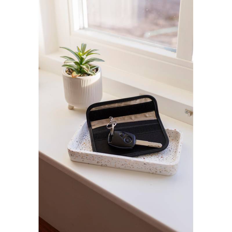 Recyklované pouzdro na klíče a karty Ripple, černá Recyklované pouzdro na klíče a karty Ripple, černá