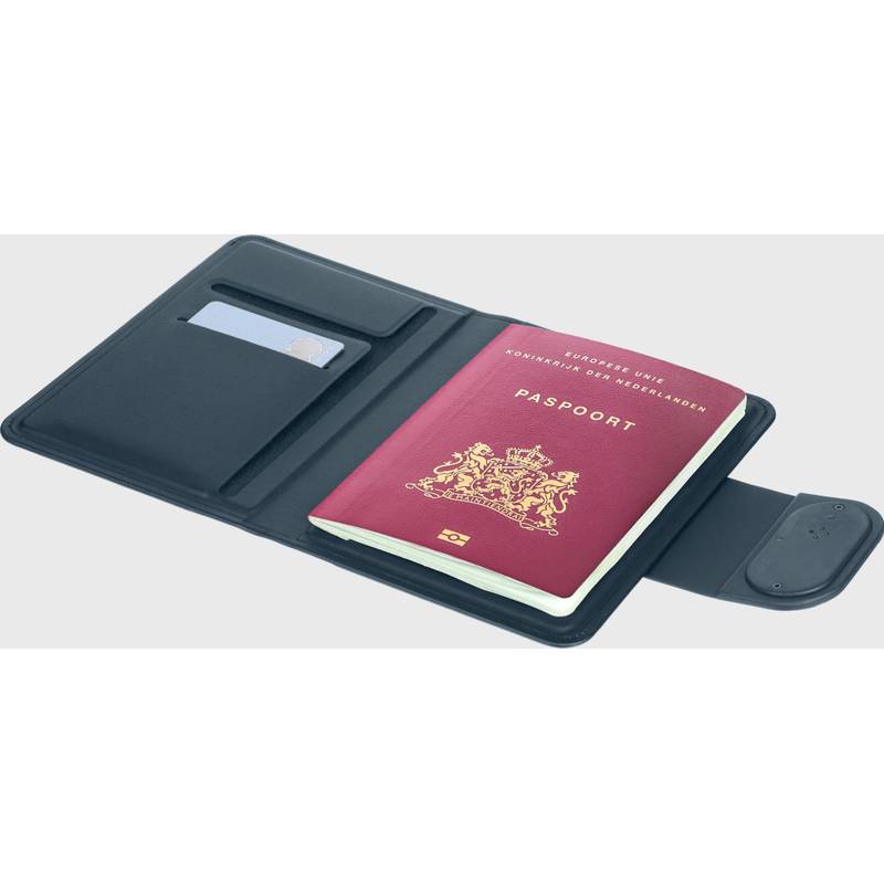 Recyklovaný držák na pas se sledováním Mavi, černá Recyklovaný držák na pas se sledováním Mavi, černá