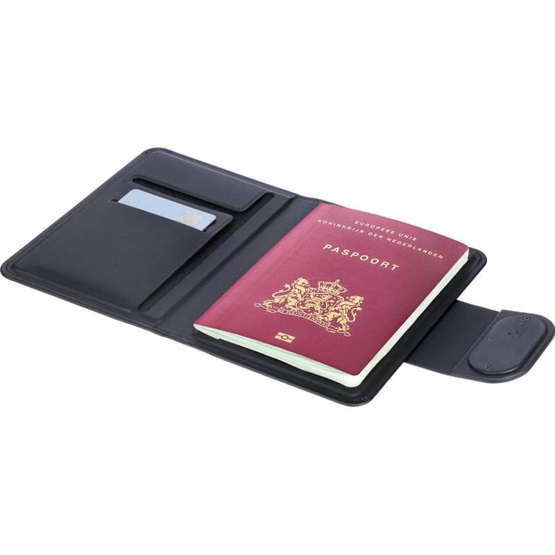 Recyklovaný držák na pas se sledováním Mavi, černá Recyklovaný držák na pas se sledováním Mavi, černá