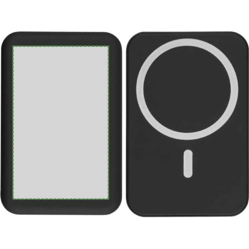 Recyklovaný bezdrátový nabíjecí powerbank Meno, černá Recyklovaný bezdrátový nabíjecí powerbank Meno, černá