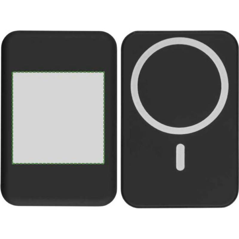 Recyklovaný bezdrátový nabíjecí powerbank Meno, černá Recyklovaný bezdrátový nabíjecí powerbank Meno, černá