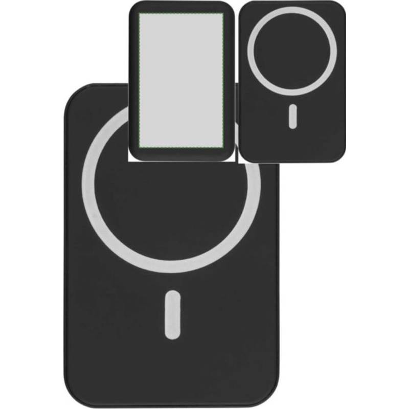 Recyklovaný bezdrátový nabíjecí powerbank Meno, černá Recyklovaný bezdrátový nabíjecí powerbank Meno, černá