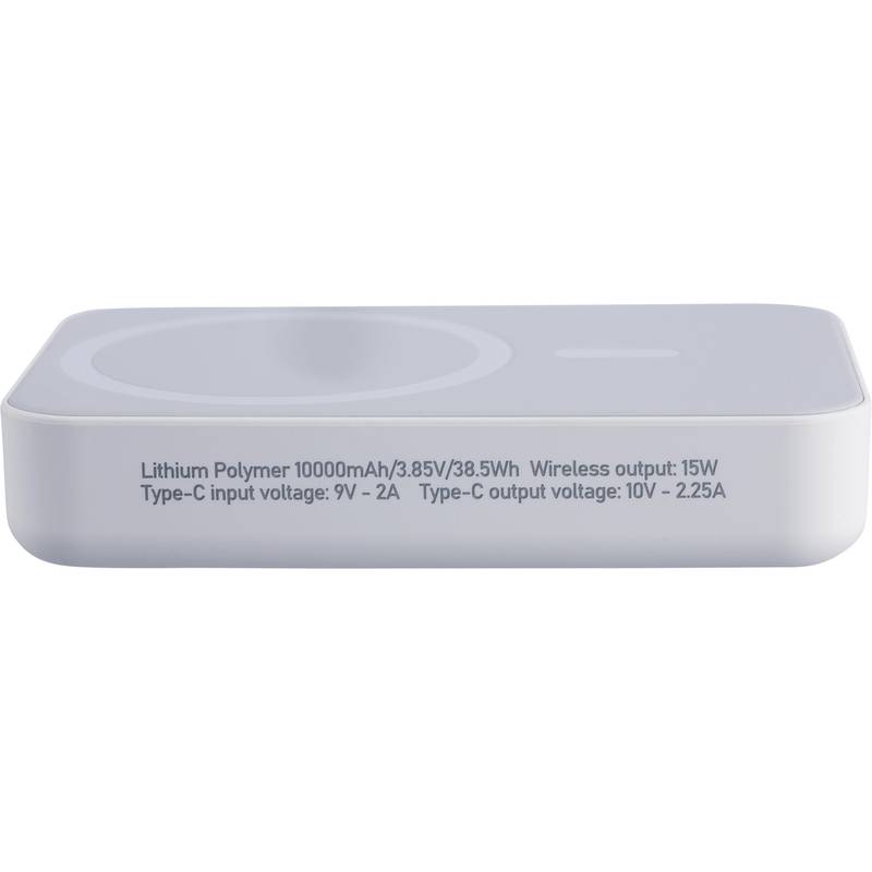 Recyklovaný bezdrátový nabíjecí powerbank Meno, černá Recyklovaný bezdrátový nabíjecí powerbank Meno, černá