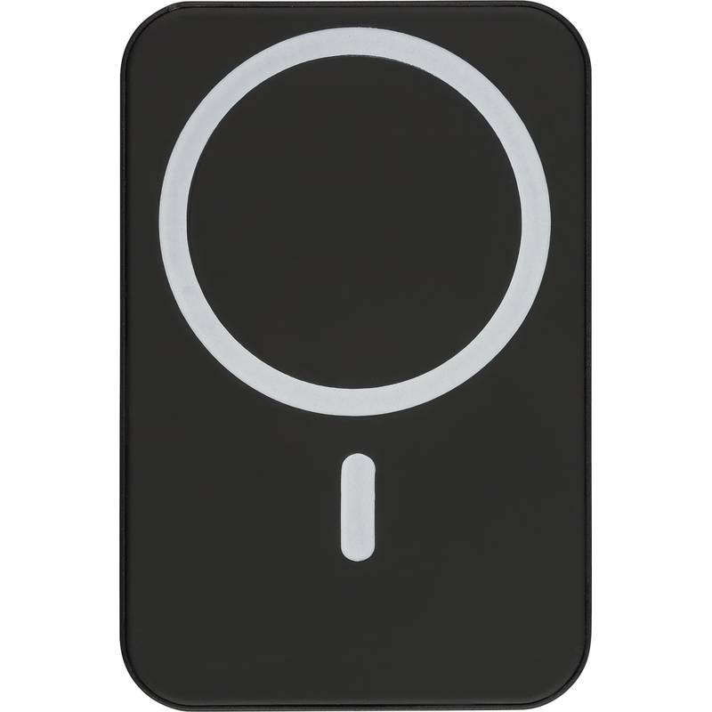 Recyklovaný bezdrátový nabíjecí powerbank Meno, černá Recyklovaný bezdrátový nabíjecí powerbank Meno, černá