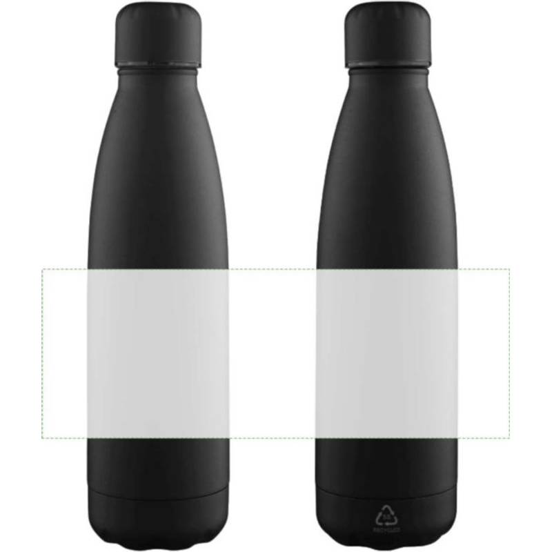 Dvoustěnná láhev na pití s recyklovanou vrstvou 500 ml Sunny, černá Dvoustěnná láhev na pití s recyklovanou vrstvou 500 ml Sunny, černá