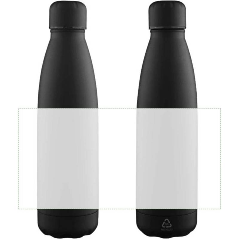 Dvoustěnná láhev na pití s recyklovanou vrstvou 500 ml Sunny, černá Dvoustěnná láhev na pití s recyklovanou vrstvou 500 ml Sunny, černá