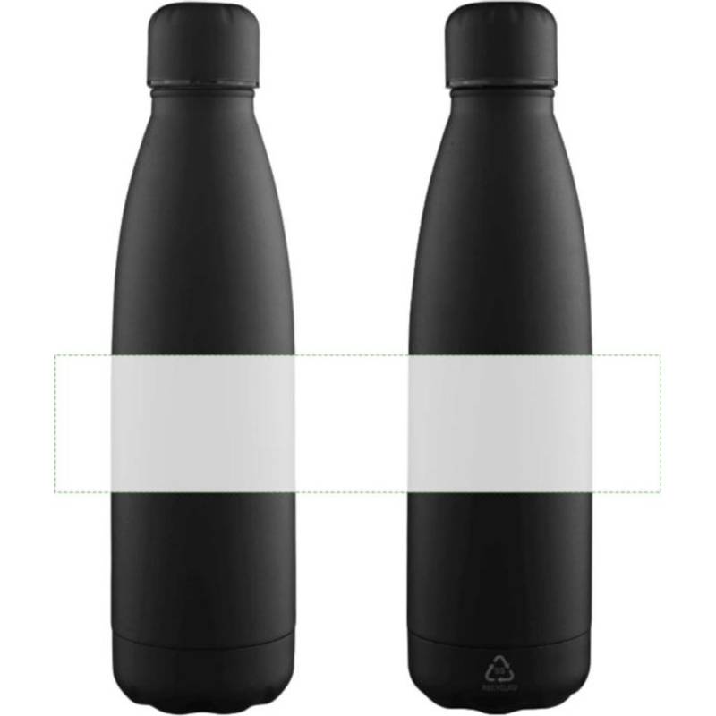 Dvoustěnná láhev na pití s recyklovanou vrstvou 500 ml Sunny, černá Dvoustěnná láhev na pití s recyklovanou vrstvou 500 ml Sunny, černá