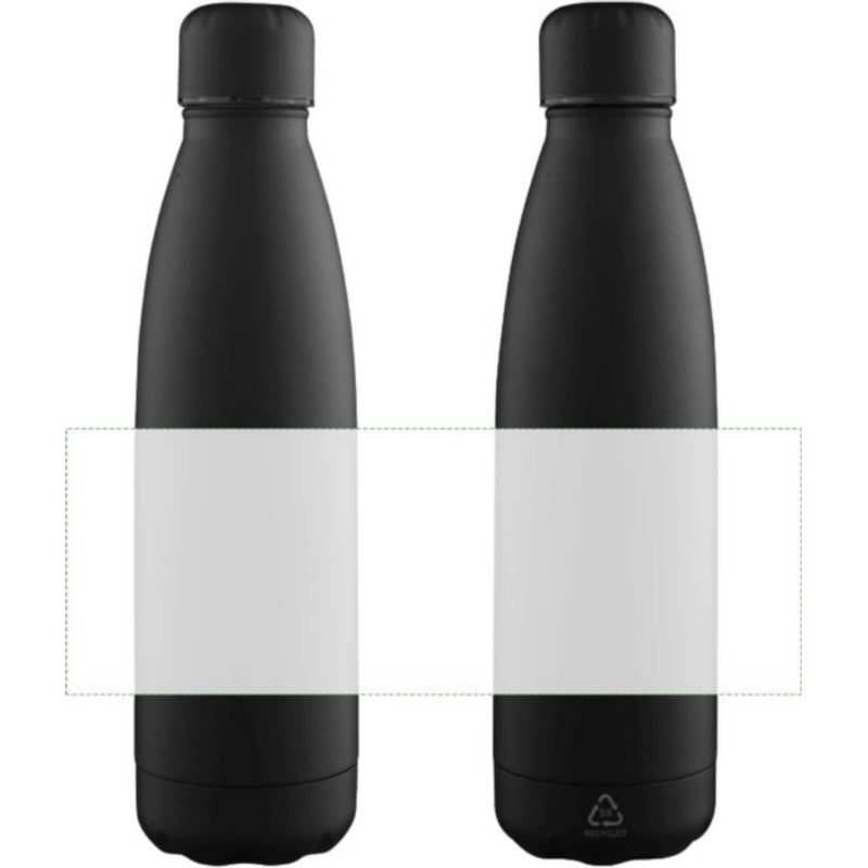 Dvoustěnná láhev na pití s recyklovanou vrstvou 500 ml Sunny, černá Dvoustěnná láhev na pití s recyklovanou vrstvou 500 ml Sunny, černá